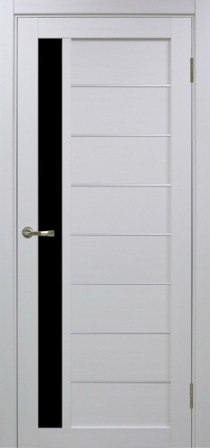 Дверь межкомнатная Эко Шпон, Optima Porte Турин 554 Белый монохром LACчерный