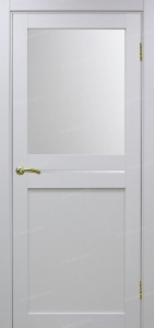 Дверь межкомнатная Эко Шпон, Optima Porte ТУРИН 520.221 хром, белый лёд