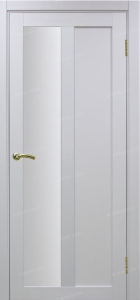 Дверь межкомнатная Эко Шпон, Optima Porte ТУРИН 521.21 хром, белый лёд
