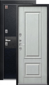Дверь входная Центурион Термо Premium 2 Чёрный муар+Чёрный скол дуба - Арктик