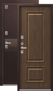 Дверь входная Центурион Термо Premium 2 Шоколад муар+Тиковое дерево - Дуб мэлвил