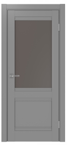 Дверь межкомнатная Эко Шпон, Optima 502U.21 Серый, бронза