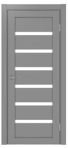 Дверь межкомнатная Эко Шпон, Optima 507 Серый, лакобель белый