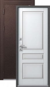 Дверь входная Центурион Термо - 2 Шоколадный муар - Софт белый