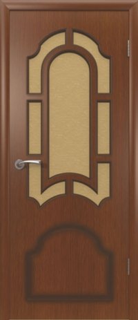 Дверь шпонированная КРИСТАЛ(худ.стекло) цвет макоре владимирская фабрика дверей
