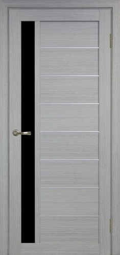 Дверь межкомнатная Эко Шпон, Optima Porte Турин 554 Дуб серый LACчерный