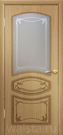 Дверь шпонированная Версаль, фабрика Walsta цвет дуб остекленная
