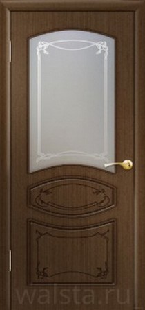 Дверь шпонированная Версаль, фабрика Walsta цвет орех остекленная 