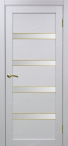 Дверь межкомнатная Эко Шпон, Optima Porte ТУРИН 505 АПС матовый, золото, белый лед