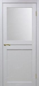 Дверь межкомнатная Эко Шпон, Optima Porte ТУРИН 520.211 хром, белый лёд
