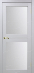 Дверь межкомнатная Эко Шпон, Optima Porte ТУРИН 520.212 хром, белый лёд