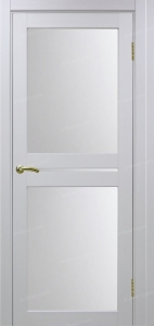 Дверь межкомнатная Эко Шпон, Optima Porte ТУРИН 520.222 хром, белый лёд