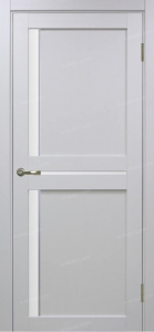 Дверь межкомнатная Эко Шпон, Optima Porte ТУРИН 523.221 АПС матовый, хром, белый лёд