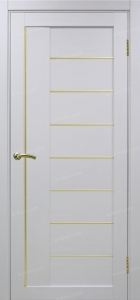 Дверь межкомнатная Эко Шпон, Optima Porte ТУРИН 524 АПП матовый, зололотой, белый лёд