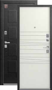 Дверь входная Центурион LUX - 5 Серый муар - Софт белый