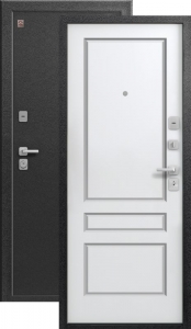 Дверь входная Центурион LUX - 6 Серый муар - Белый софт