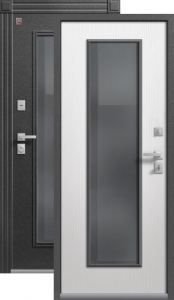 Дверь входная Центурион Термо Premium 2 (Гардиан) Антрацит муар - софт ясень белый