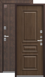 Дверь входная Центурион Термо Premium 3 Шоколад муар+Тиковое дерево - Дуб мэлвил