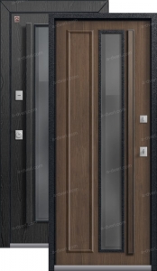 Дверь входная Центурион Термо Premium 5 Черный муар/распил графит - миндаль