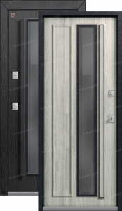 Дверь входная Центурион Термо Premium 5 Черный муар/распил графит - дуб полярный