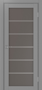Дверь межкомнатная Эко Шпон, Optima Porte ТУРИН 501.2 АСС Серый, бронза