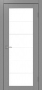 Дверь межкомнатная Эко Шпон, Optima Porte ТУРИН 501.2 АСС Серый, лакобель белый