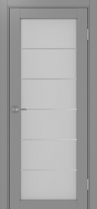 Дверь межкомнатная Эко Шпон, Optima Porte ТУРИН 501.2 АСС Серый, мателюкс