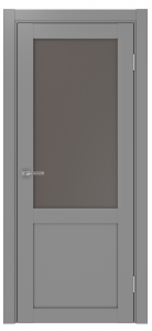 Дверь межкомнатная Эко Шпон, Optima Porte 502.21 Серый, бронза