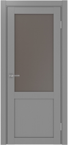 Дверь межкомнатная Эко Шпон, Optima 502.21 Серый, кризет бронза
