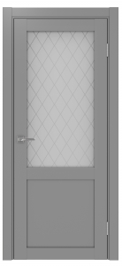 Дверь межкомнатная Эко Шпон, Optima 502.21 Серый, кристалл
