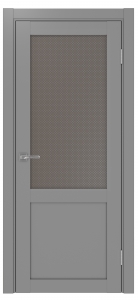 Дверь межкомнатная Эко Шпон, Optima 502.21 Серый, пунта бронза