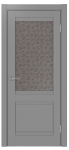 Дверь межкомнатная Эко Шпон, Optima 502U.21 Серый, дали бронза