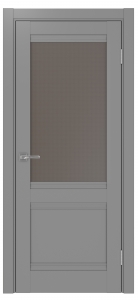 Дверь межкомнатная Эко Шпон, Optima 502U.21 Серый, кризет бронза