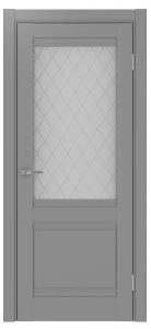Дверь межкомнатная Эко Шпон, Optima 502U.21 Серый, кристалл