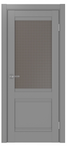 Дверь межкомнатная Эко Шпон, Optima 502U.21 Серый, пунта бронза