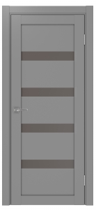 Дверь межкомнатная Эко Шпон, Optima 505 Серый, бронза