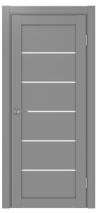 Дверь межкомнатная Эко Шпон, Optima 506 Серый, лакобель белый