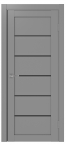 Дверь межкомнатная Эко Шпон, Optima 506 Серый, лакобель черный