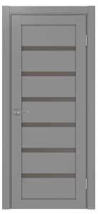 Дверь межкомнатная Эко Шпон, Optima 507 Серый, бронза