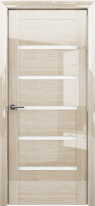 Дверь межкомнатная Albero Мегаполис GL Вена GL Мокко глянец Стекло белое