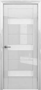 Дверь межкомнатная Albero Мегаполис GL Прага GL Белый глянец Стекло белое