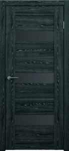 Дверь межкомнатная Albero Альянс Бостон Черное дерево Стекло графит