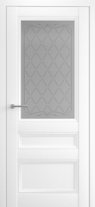 Дверь межкомнатная Albero Империя Византия Белый Стекло мателюкс «Титул серый»