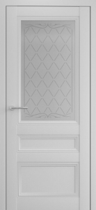 Дверь межкомнатная Albero Империя Византия Платина Стекло мателюкс «Титул серый»