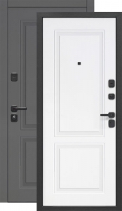 Дверь входная Цитадель 7,5 см ПОРТУ эмаль серая/эмаль белая