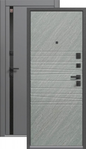 Дверь входная Центурион LUX - 5 Антрацит муар + Софт графит - эверест (глянец)