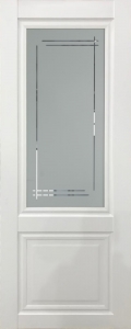 Дверь межкомнатная Фабрика Леском, Эко шпон Венеция-4 Стекло «Мадрид» Белый софт