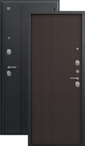 Дверь входная Центурион A-02 (2026) черный сатин — лиственница тёмная
