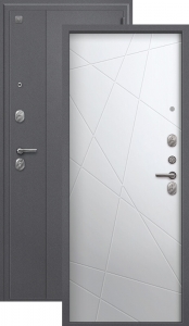 Дверь входная Центурион A-03 (2026) серый букле — кашемир белый