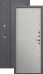Дверь входная Центурион A-03 (2026) серый букле — бетон светлый